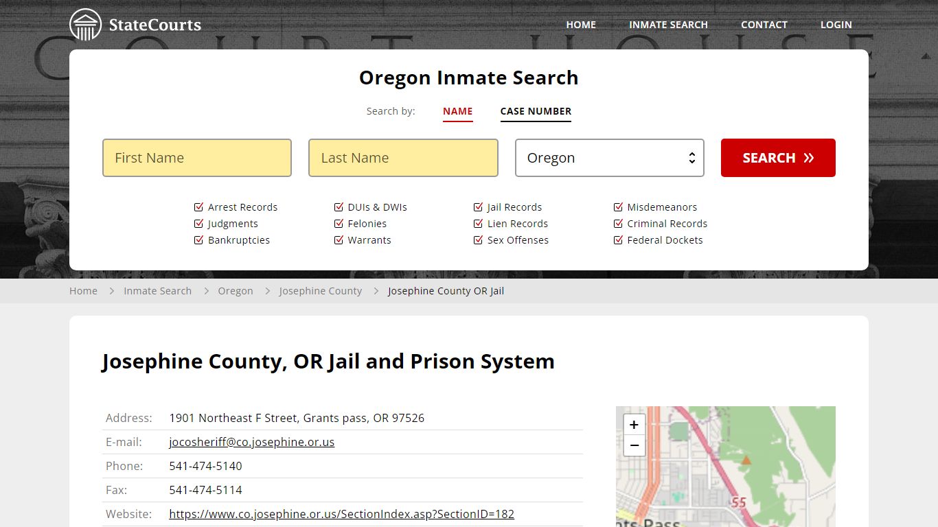 Josephine County OR Jail Inmate Records Search, Oregon - StateCourts